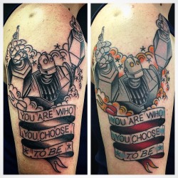 fuckyeahtattoos:  First session on the left and finished product