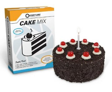 ms-ashri:  Portal The Cake Mix! Official licensed! The Official ValveStore/Portal groups on Facebook just posted this…you can get it over at Amazon! SO COOL!!  If anyone wants to surprise me for my birthday Here’s a suggestion
