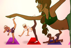 gilwing:   AU where Dave, Rose, and John join a yoga class and