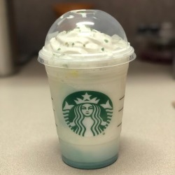 Crystal Ball Frappucino from @starbucks. Some of the color fell