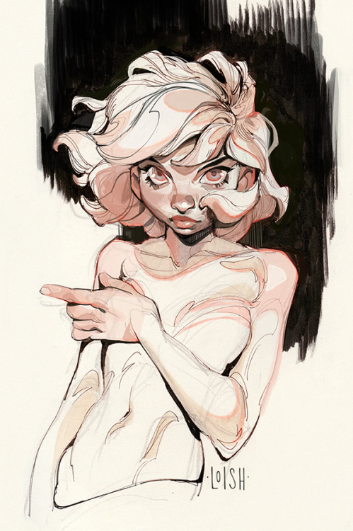 loish:  Drew this with inks first and then painted over some