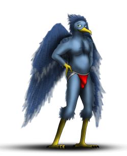 Did commission work for someone of a bird OC in a red jockstrapI’m