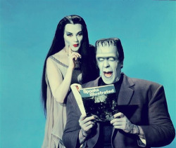 flickerfix:  Yvonne De Carlo and Fred Gwynne from “The Munsters”