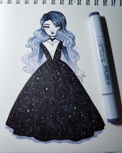 mayakern:  starlight dress, drawn with @copicmarker  if you like