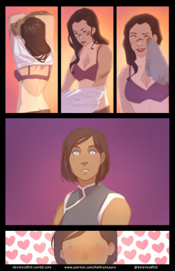 denimcatfish:  Korrasami one pager… Asami got tan lines while