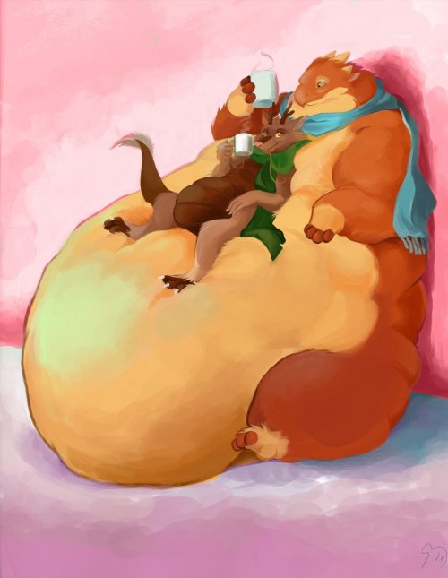 rumpistry:Art By: FeatherheadDescription: Nixx and Tai share some hot cocoaYear: 2011