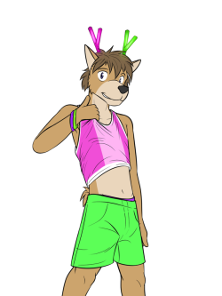 Deer dude in a goin’ out dancin’ outfit.  So I have a head