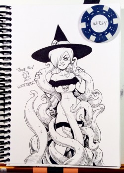 callmepo:Witchtober day 27: Witchy Zone-tan (OC of @z0nesama , tentacle queen)