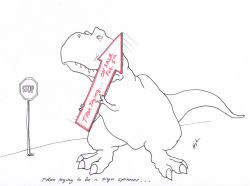 trextrying:  T-Rex Trying to be a sign spinner… #TRexTrying