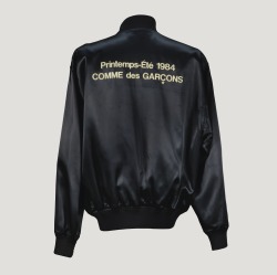 killheji:  Comme des Garçons 1984   BLACK SATIN JACKET EMBROIDERED