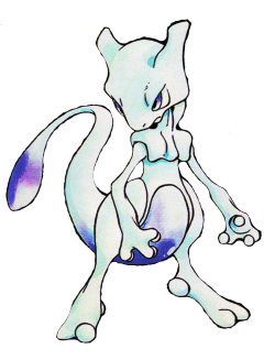 pokemon-photography:  Transparent Mewtwo art by Ken Sugimori