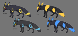 corycat90:  some lunar foxes for you alli like umbreon’s shiny