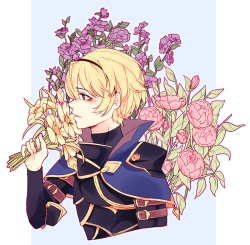 greeentii:  Leo + Flowers for lineart practice. I bet he’s