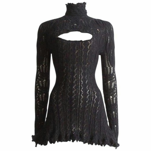 catharinethegreat:Vivienne Westwood corseted crochet knit mini