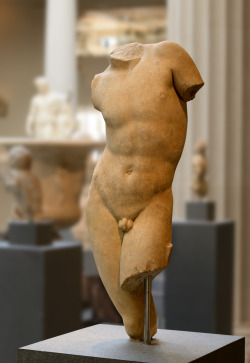 hismarmorealcalm:Torso of a youth  Marble. Roman period (First—Second