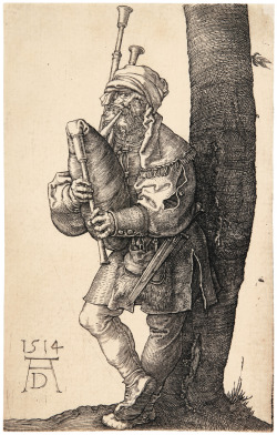 Albrecht Dürer, The Bagpipe Player, 1514, engraving
