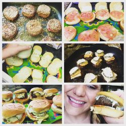 Step by step…. Of the herbs goat cheese burger…