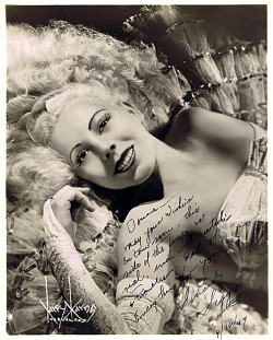 Sigrid FoxVintage 40’s-era promo photo personalized to fellow dancer Donna Leslie: “Donna — May your wishes be true soon..  this side of the fence is real, even with heartaches &amp; troubles. Best of everything for you!  Sincerely,  Siggie —