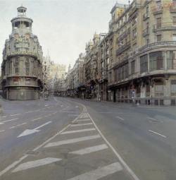 arsvitaest:  Antonio López García, Gran Vía, 1974-1981, oil