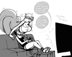 shyguy9:  Sometimes Belinda likes to unwind and play first-person