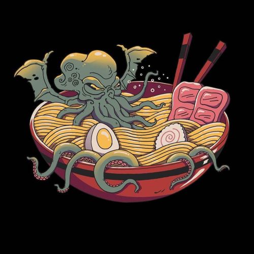 fhtagn-and-tentacles:RAMEN MONSTERS by Vincent Trinidad 