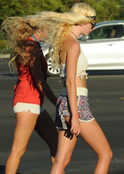 The wind in her hair is almost as nice as the wind in her shorts.