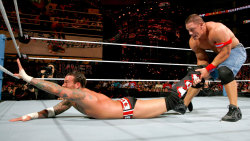 fishbulbsuplex:  John Cena vs. C.M. Punk  Punk can’t escape