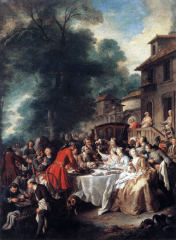 masterpiecedaily:  Jean-Francois de Troy A Hunting Meal 1737