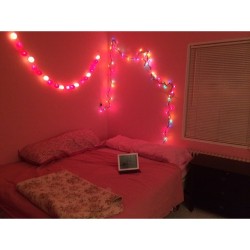 Finally done redecorating my apartment💖 #bedroom #cottonballlights