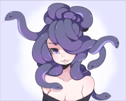 punipawsart:  Redrew the Medusa character I did while ago here