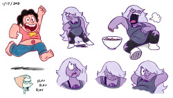 isaiahdjstuff:  Some quick Steven Universe drawings, mostly Amethyst