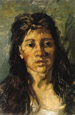 artist-vangogh:  Head of a Woman with her Hair Loose via Vincent
