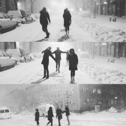 tumblurrker:  Blizzard walk. #Jonas (at Crown Heights, Bklyn)