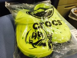 Isayama lends his chibi Mikasa signature to a package of Crocs