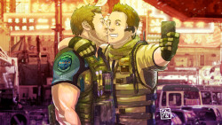 bromogeekmusings:  Captain Chris and Piers - Resident Evil fanart