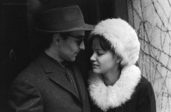imlivingin60s:  anna—karina:  Anna and Jean-Luc Godard outside