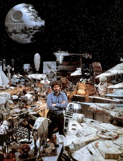humanoidhistory:  Star Wars impresario George Lucas with his