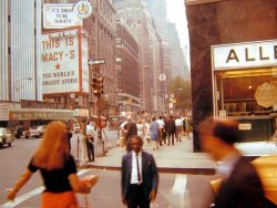 coliseums:   New York City street scene, 1960s.    34th St.