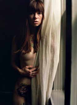 creativerehab:  Hattie in a Highline curtain.Lo-res 120 film