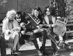 soundsof71:  Kiss in Central Park, 1974. Photo by Waring Abbot.