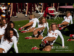 uscsongpantyhose:  USC song girls pantyhose skirt peak