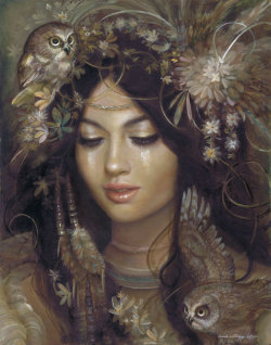 celtic-forest-faerie:  {The Owl Maiden} by {PinkParasol}  In