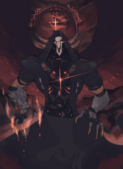 chuckpup:  I wanted to draw angel!Reaper and demon!76 again 