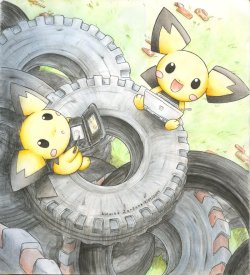 alternative-pokemon-art:  Artist The Pichu Brothers by request.