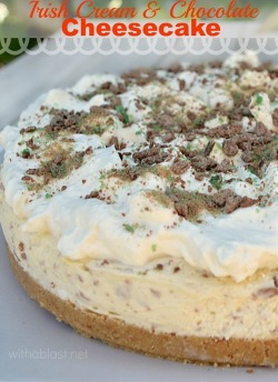 chefthisup:  Irish Cream and Chocolate Cheesecake. Get the recipe