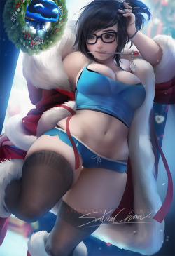 sakimichan:   Curvy/ thic Holiday  mei pinup for December ;3