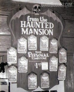 aswingingwake:  Disneyland 1970s- Buy your own personal tombstone!