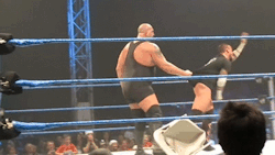 Big Show gives CM Punk a major wedgie! Just look at that beautiful