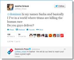 setosnicegirl:  So this happened. I guess Domino’s does deliver