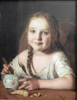 fleurdulys:  Girl at Breakfast Table - Johann Baptist Reiter